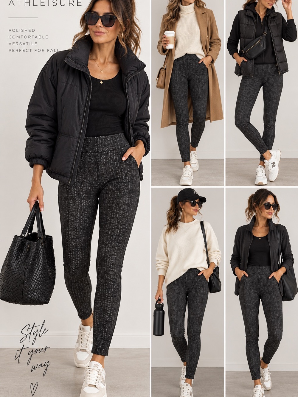 NWT Kyodan Outdoor Herringbone Jacquard High-Waist Leggings – Size M